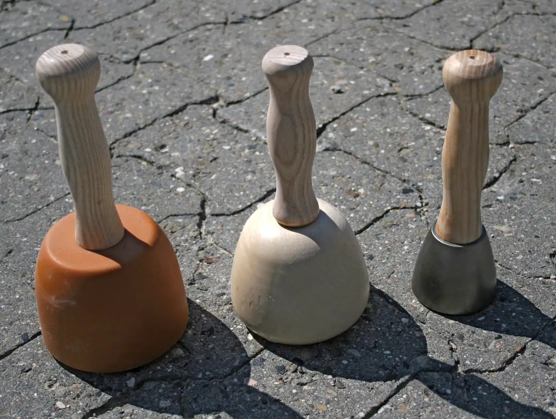 Stonemason's mallets on a stone surface